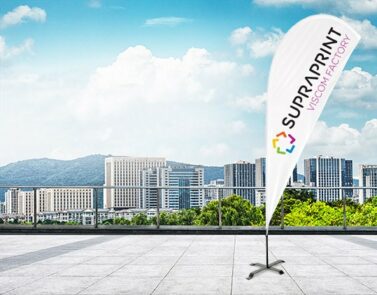 drapeau de plage pas cher en forme de goutte