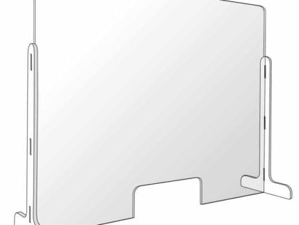 croquis, autoportant de bouclier en verre acrylique anti covid