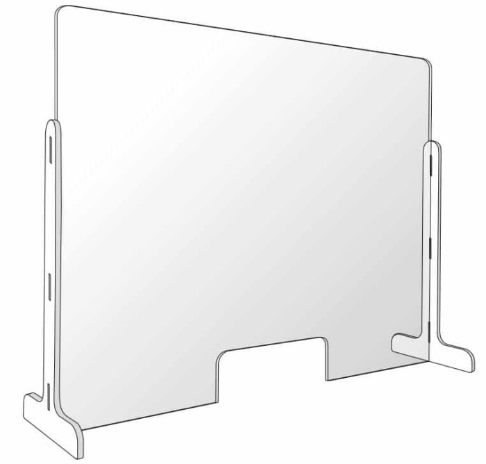 croquis, autoportant de bouclier en verre acrylique anti covid