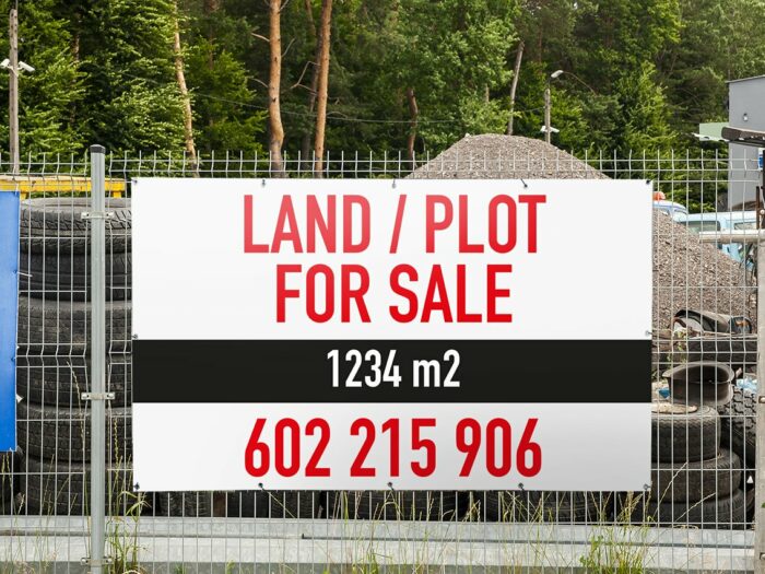 bâche imprimée grand format slogan immobilier à vendre à louer