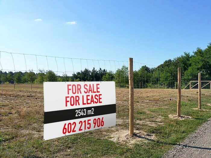 bâche imprimée grand format slogan immobilier terrain à vendre à louer