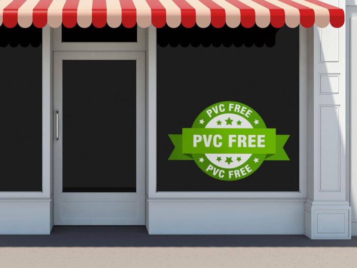 publicité auto-adhésif sans pvc pour vitrine