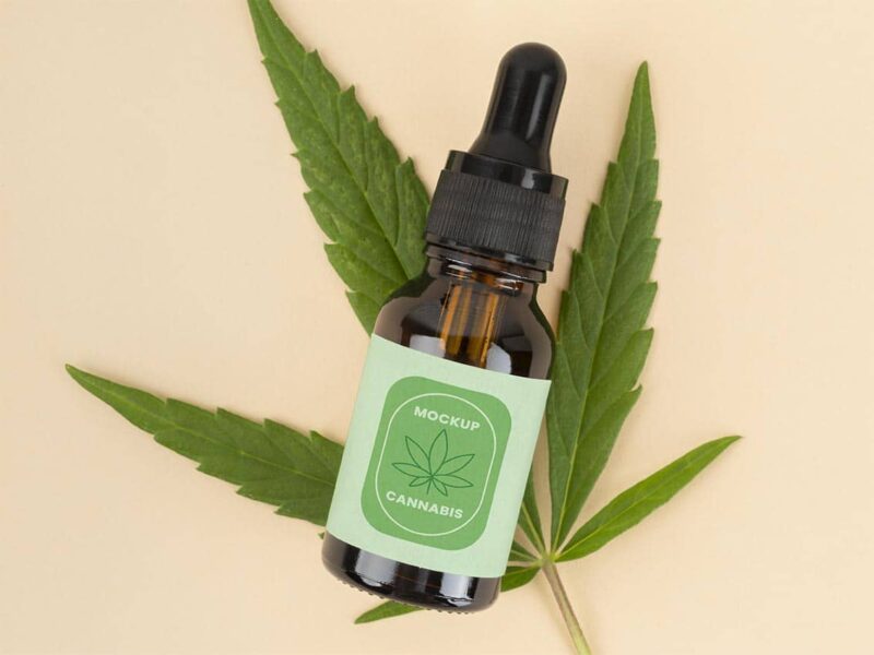 étiquettes d'huile de chanvre cannabis cbd