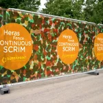 bâches imprimées en rouleau pour clôture temporaire ajourée heras