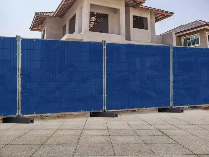 couverture de clôture heras bleue