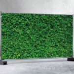 Couverture de clôture heras pré-conçue et pré-imprimée - petites feuilles vertes