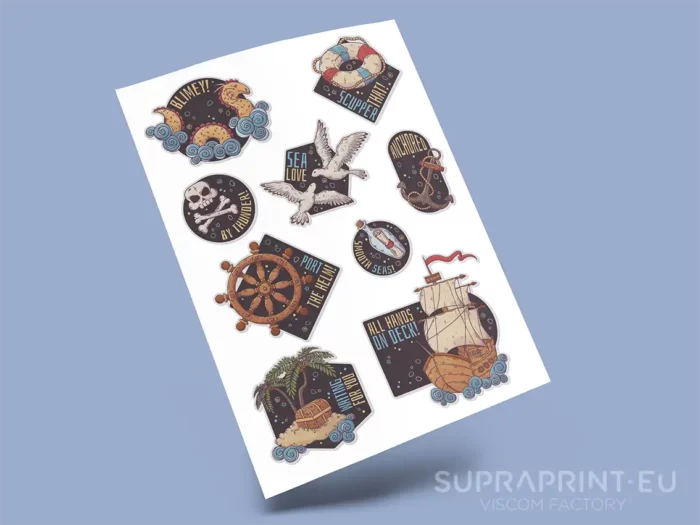 Autocollants personnalisés imprimés sur une feuille