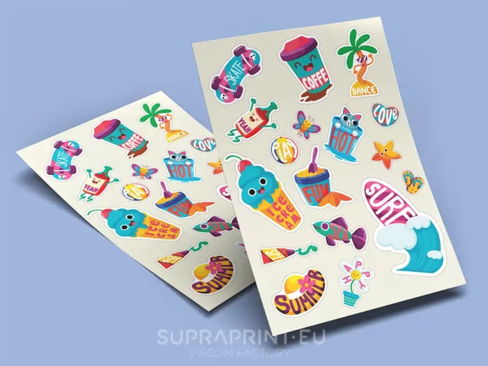 Autocollants personnalisés imprimés sur feuille