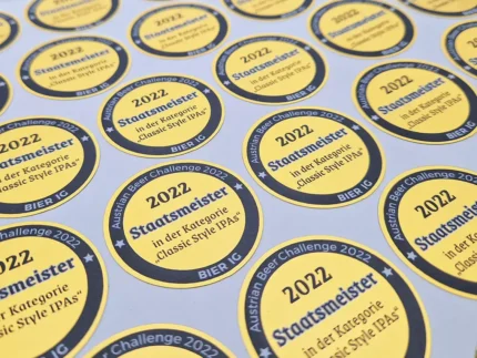 Autocollants Métalliques Imprimés dorée et argent surface