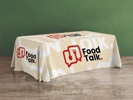impression nappe publicitaire en tissu pour expo event avec logo