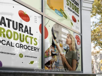 adhésif de vitrine pour vitrophanie sur mesure