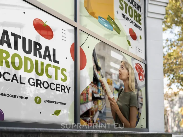 adhésif de vitrine pour vitrophanie sur mesure