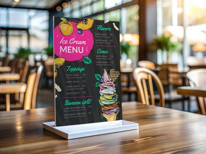 Impression de menus et cartes de restaurant rapide et pas cher