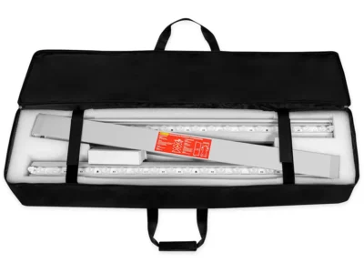 paroi mobile lightbox dans un sac de transport
