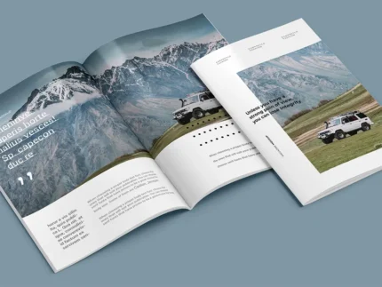 Brochures agrafées imprimée en haute qualité avec pages couleur et reliure par agrafes