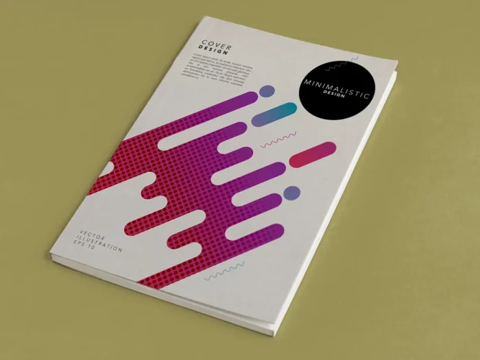 Exemple de catalogue professionnel dos carré collé ouvert montrant une reliure collée solide