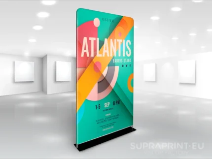 Stand textile avec visuel imprimé sur tissu